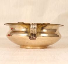 Handmade Traditional Golden Finish Brass Urli for Indoor Decor