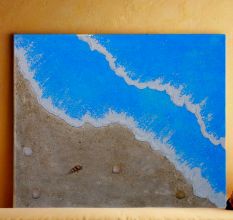 Coastal Calm Canvas Painting by Artist Rutuja Pawar 16 x 20 Inch