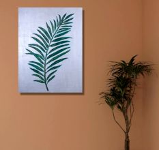 The Calm Leaf Canvas Painting by Artist Rutuja Pawar 24 x 18 Inch
