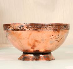 Shiny Islamic Art Copper Bowl for Decoration and Collection
