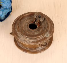 Rajasthani Art Handcrafted Brass Inkpot in Vintage Finish