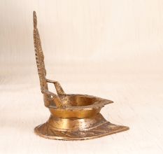 Indian Traditional Finest Brass Gaja Laxmi Oil Lamp for Decoration