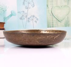 Plain Brown Finish Handmade Brass Holy Pot for Prayer Room