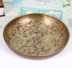 Plain Brown Finish Handmade Brass Holy Pot for Prayer Room