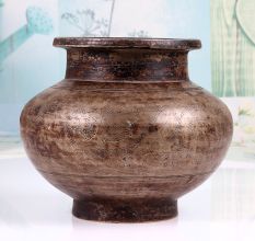 Carved Handmade Gujarati Art Holy Water Pot Made of Finest Brass