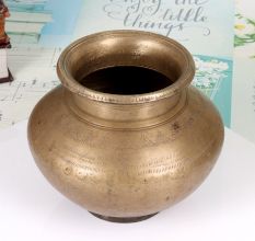 Gujarati Handmade Holy Water Pot Made of Brass for Rituals