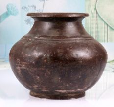 Traditional Gujarati Art Brass Holy Water Pot for Hindu Rituals