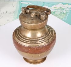 Vintage Traditional Copper Brass Ganga Jali Water Pot for Rituals