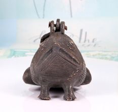 Vintage Fine Art Brass Frog Box in Dark Finish for Home Decor
