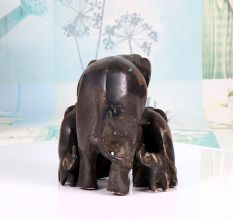 Handmade Vintage Brass Statue of Elephant Family for Decoration