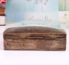 Vintage Plain Brass Jewelry Box in Brown Finish for Home Decor