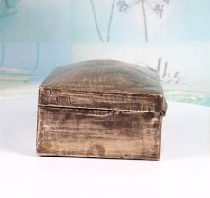 Vintage Plain Brass Jewelry Box in Brown Finish for Home Decor