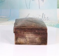 Vintage Plain Brass Jewelry Box in Brown Finish for Home Decor