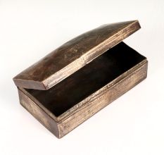 Vintage Plain Brass Jewelry Box in Brown Finish for Home Decor