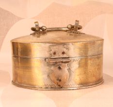 Engraved Handmade Brass Jewelry Box in Vintage Finish for Decor