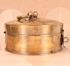 Engraved Handmade Brass Jewelry Box in Vintage Finish for Decor
