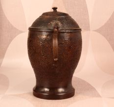 Handmade Vintage Copper Jug and Four Glass Set for Decor