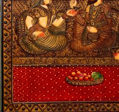 Tanjore Art Beautiful Painting on Board in Antique Finish