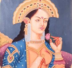 Beautiful Lady Canvas Painting on Board for Decoration