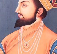 Mughal King Acrylic Canvas Painting on Board for Decoration