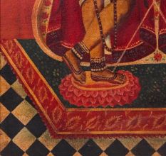 Hand-Painted Canvas Oil Painting of Lord Krishna and Balram