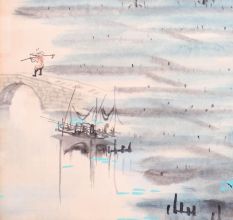 Water Colour Paper Painting of Scenery for Home Decoration