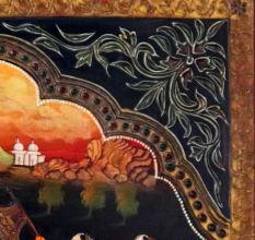 Tanjore Board Painting of Royal Wedding in Antique Finish