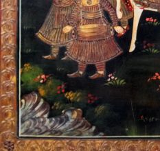 Tanjore Board Painting of Royal Wedding in Antique Finish
