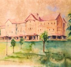 Hand-Painted Water Colour Paper Painting for Decoration