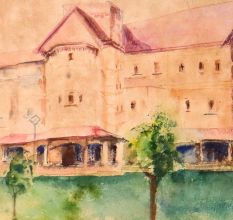 Hand-Painted Water Colour Paper Painting for Decoration