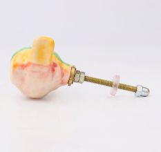 Yellow Green Ceramic Bird Modern Kids Cabinet Knob
