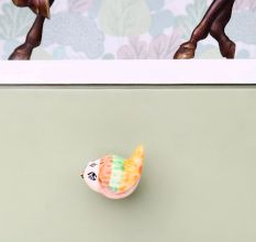 Yellow Green Ceramic Bird Modern Kids Cabinet Knob