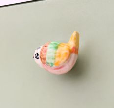 Yellow Green Ceramic Bird Modern Kids Cabinet Knob