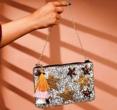 Eye-Catching Premium Cotton and Beads Hand Bag