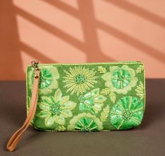 Green Cotton and Beads Hand Bag for Festive Wear
