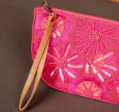 Elegant Pink Cotton Beads Hand Bags for Women