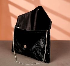 Elegant Black Premium Cotton Beads Hand Bag