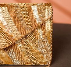 Beautiful Soft Cotton and Beads Women Hand Bag