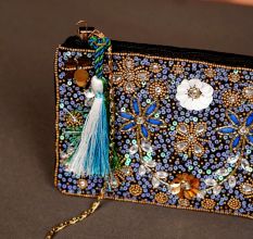 Floral Pattern Handmade Cotton Beads Women Hand Bag