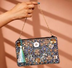 Floral Pattern Handmade Cotton Beads Women Hand Bag