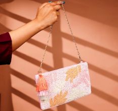 Beautiful Pink Premium Cotton Hand Bag for Festive Occasions