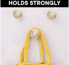 Gold Embroidered Metal Wall Hooks-3 Pieces