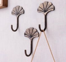 Antique Mushroom Iron Hooks-Pack of 3