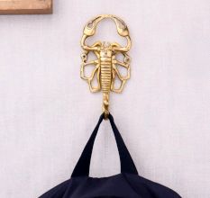 Golden Brass Scorpion Design Wall Hook For Hanging