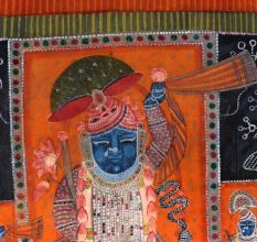 Hand-Painted Lord Shrinathji Cloth Pichwai Painting for Home Decoration