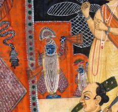 Hand-Painted Lord Shrinathji Cloth Pichwai Painting for Home Decoration