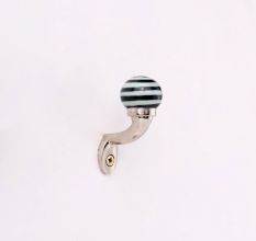 Multicolor Ceramic Metal Wall Hooks With Silver Finish-Pack of 6