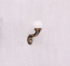 Solid White Ceramic Metal Wall Hooks With Antique Finish-Pack of 6