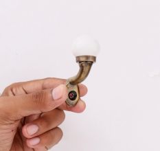 Solid White Ceramic Metal Wall Hooks With Antique Finish-Pack of 6