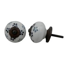 Grey Black Floral Knob (1)